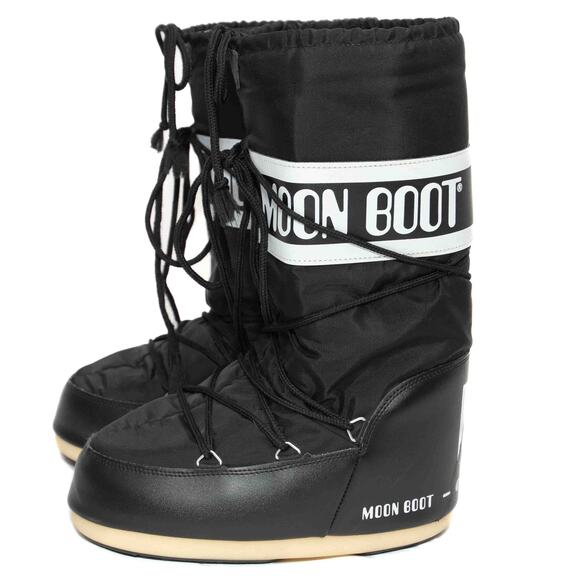 Tecnica Shoes - Tecnica The Original Moon Boots Icon Black Nylon Boots Size 7/8.5